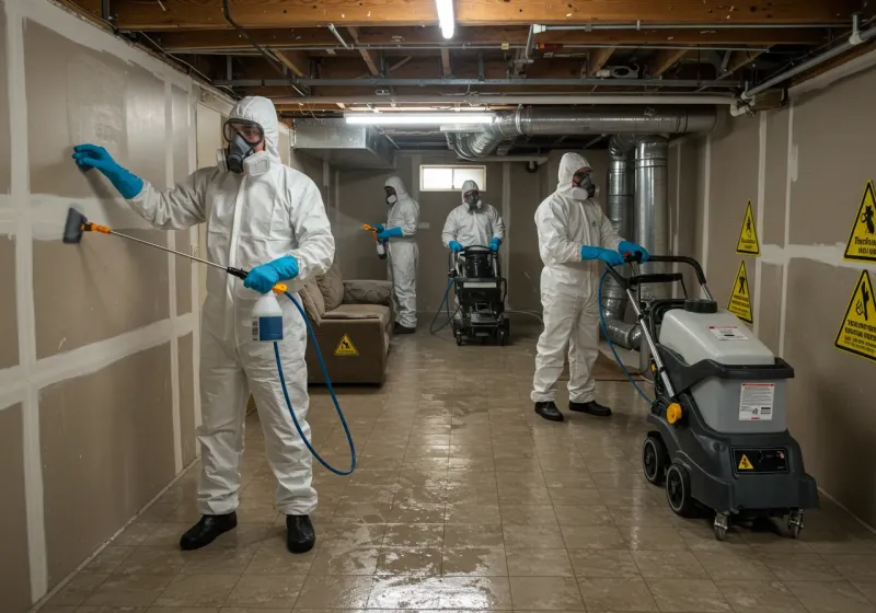Basement Moisture Removal and Structural Drying process in Kahaluu, HI